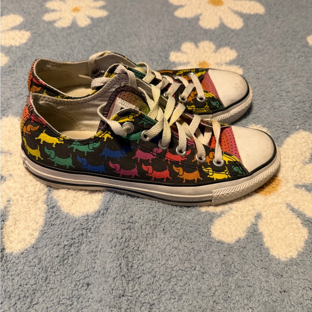 Vintage Y2K Converse Chuck Taylor All Star low-top sneakers - rainbow dachshund - Picture 3 of 6